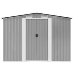 Garden Storage Shed Grey Metal 257x205x178 cm 42907