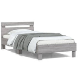 Bed Frame without Mattress with LED Lights Grey Sonoma 100x200 cm 838713