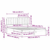 Bed Frame with Upholstered Headboard Taupe 160 x 200 cm 878037