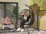 Hanging Egg Chair Outdoor Indoor Swing Chair with Folding Basket and Thickened Cushion, T3398P314152