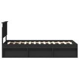 Bed Frame with Headboard Black 75 x 190 cm Solid Pine Wood 3410664