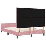 ZNTS Bed Frame Pink 140x190 cm Velvet 3345010