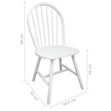 Dining Chairs 2 pcs White Solid Rubber Wood 242026