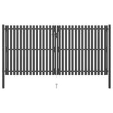 Garden Fence Gate Steel 400x175 cm Anthracite 146337