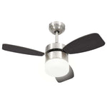 Ceiling Fan with Light and Remote Control 76 cm Dark Brown 51493
