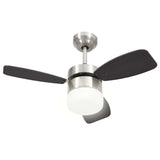 Ceiling Fan with Light and Remote Control 76 cm Dark Brown 51493