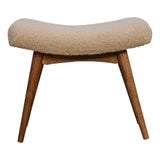 Boucle Cream Curved Bench IN3307