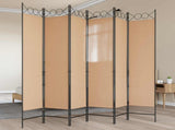 6-Panel Room Divider Beige 240 x 200 cm Fabric 42039202