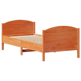 Bed Frame without Mattress Wax Brown 90x200 cm Solid Wood Pine 3301808
