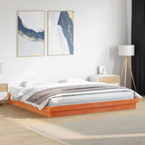 LED Bed Frame without Mattress Wax Brown 180x200 cm Super King Solid Wood 844417