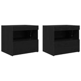 Bedside Cabinet 2 pcs Black Oak 50 x 40 x 45 cm Engineered Wood 862185