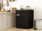 Under Counter Fridge, 85L Small Retro Refrigerator with Chiller Box, Adjustable Thermostat, Glass T3398P342470