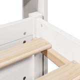 Bed Frame White Solid pine wood, Plywood 140x190 cm Bed Frame 3306755