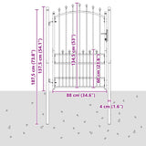 Fence Gate with Spikes Grey 170 x 100 cm Powder-coated steel 42009020