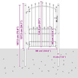 Fence Gate with Spikes EMMEN 170 x 100 cm Powder-coated steel 42009020