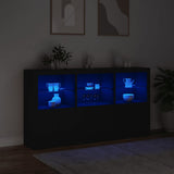 Sideboard with LED Lights Black 181.5x37x100 cm 3209150
