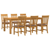 Dining Set 7 pcs Grey Solid Oak Wood 3430386