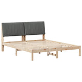 Bed Frame with Headboard Brown 160 x 200 cm Solid Pine Wood 3394409