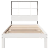 Bookcase Bed without Mattress White 90x200cm Solid Wood Pine 3322557