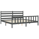 Bed Frame without Mattress Grey 200x200 cm Solid Wood Pine 3192058