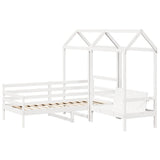 Day Bed and Bench Set with Roof without Mattress White 80x200 cm 3282207
