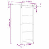Sliding Door ORKDAL White 93 x 232 cm Solid Pine Wood 3333827