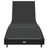 Sun Lounger Reclining Black 197 x 70 x 82 cm Poly Rattan 42009977