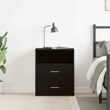 Nightstand with Drawer Black Oak 50 x 32 x 60cm Engineered Wood 862051