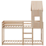 Bunk Bed without Mattress 75x190 cm Small Single Solid Wood Pine 3282007