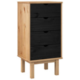 Chest of Drawers OTTA Black 45 x 39 x 90 cm Solid Pine Wood 42041749