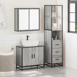 3 Piece Bathroom Furniture Set Grey Sonoma Engineered Wood 3301128
