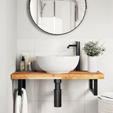 Basin Shelf Wall Mounted Steel and Solid Wood Acacia 3302745