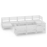 10 Piece Garden Lounge Set White Solid Wood Pine 3083385