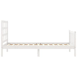 Bed Frame without Mattress White 90x190 cm Single Solid Wood Pine 3192067