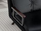 4-in-1 Velvet-Feel Single Chair Bed, with Pillow - Black T3398P328266
