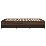 Bed Frame without Mattress Brown Oak 140x200 cm Engineered Wood 3295659