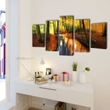 Canvas Wall Print Set Forest 200 x 100 cm 241579