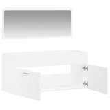 Bathroom Cabinet with Mirror White Engineered Wood 833884