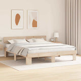 Bed Frame with Headboard Brown 200 x 200 cm Solid Pine Wood 3382289
