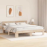 Bed Frame with Headboard Natural 180 x 200 cm Solid Pine Wood 872557