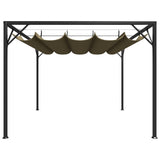 Garden Gazebo with Retractable Roof 3x3 m Taupe 180 g/m 312220