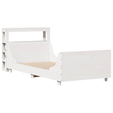 Bed Frame without Mattress White 90x190 cm Single Solid Wood Pine 3306481