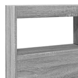 Headboard Cabinet with LED Grey Sonoma 140x17x102 cm 839201