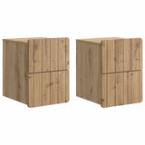 Wall-Mounted Bedside Cabinet 2 pcs Artisan Oak Engineered Wood 898314