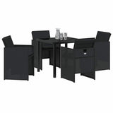 Garden Dining Set 5 pcs Black Poly Rattan 3380593