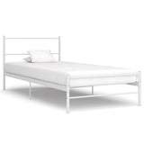 Bed Frame without Mattress White Metal 90x200 cm 284692