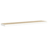 Floating Wall Shelves 4 pcs Oak and White 120x23.5x3.8 cm MDF 326587