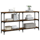 Console Table Smoked Oak 150x29x75 cm Engineered Wood 834107