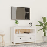 TV Cabinet White 79x35x52 cm Solid Wood Pine 821498