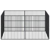 Dog Playpen 8 Panels Black Galvanised Steel 3209553